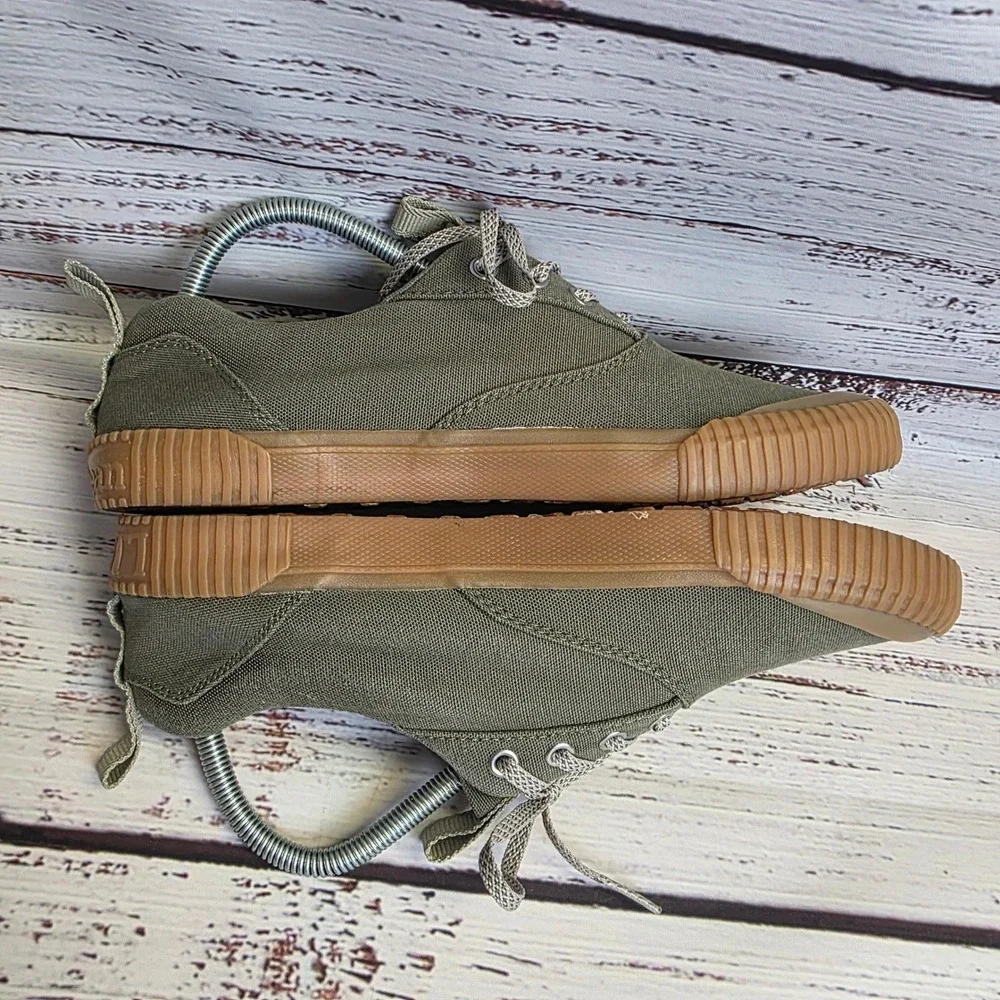 LL Bean Eco Woods Lace Up Mens Canvas Sneakers Olive Green Shoes 515716 Size 8.5 - Picture 8 of 10